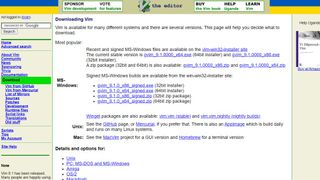 Website screenshot from Vim (November 2024)