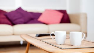 Two coffee mugs on a table