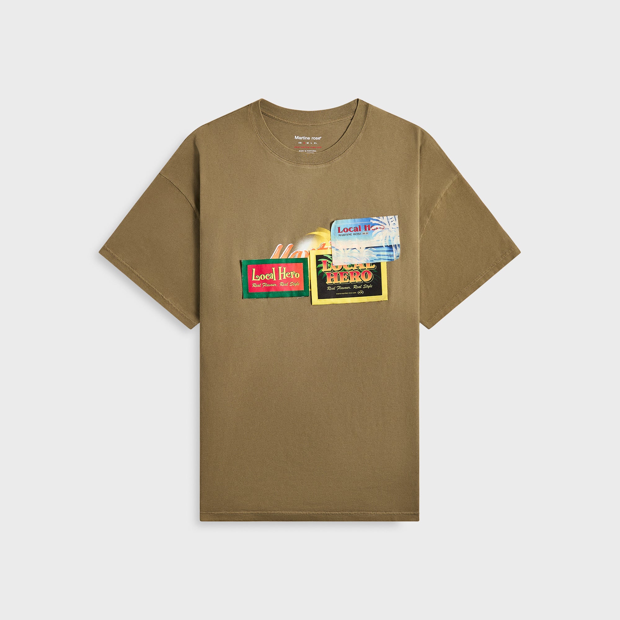Martine Rose Oversized Tee - Green Khaki / Tropical Flye