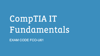 Screenshot of the CompTIA website showing the IT fundamentals course