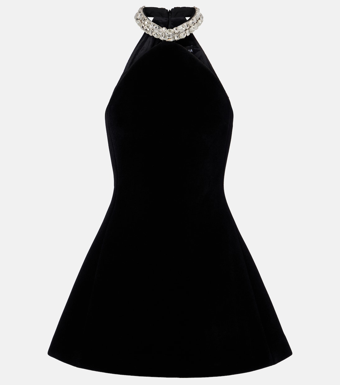 Crystal-Embellished Halterneck Minidress