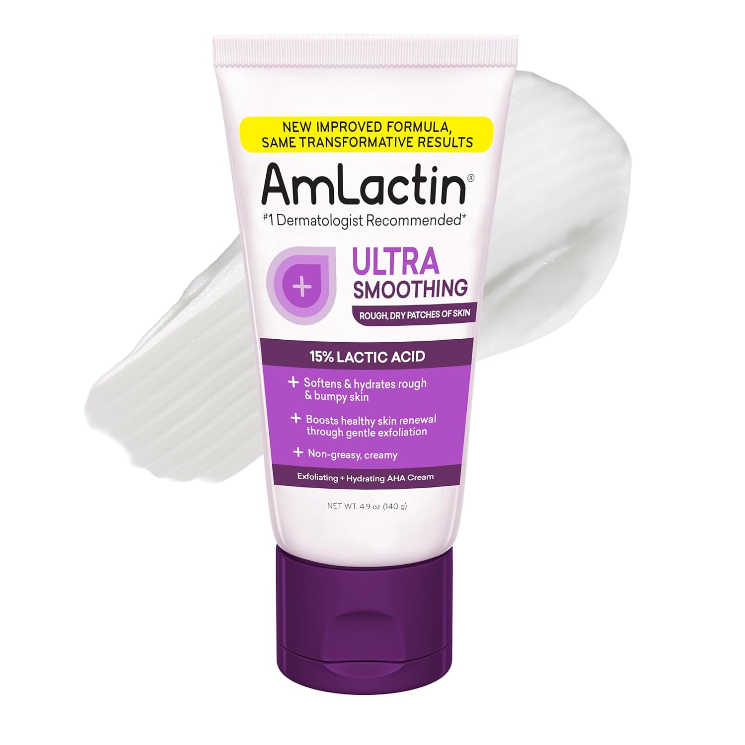 Amlactin Ultra Smoothing - Therapeutic Hand Cream for Dry Cracked Hands - No-Scrub Exfoliator and Moisturizer With 15% Lactic Acid Aha, 4.9 Oz (packaging May Vary)&amp;#8203;