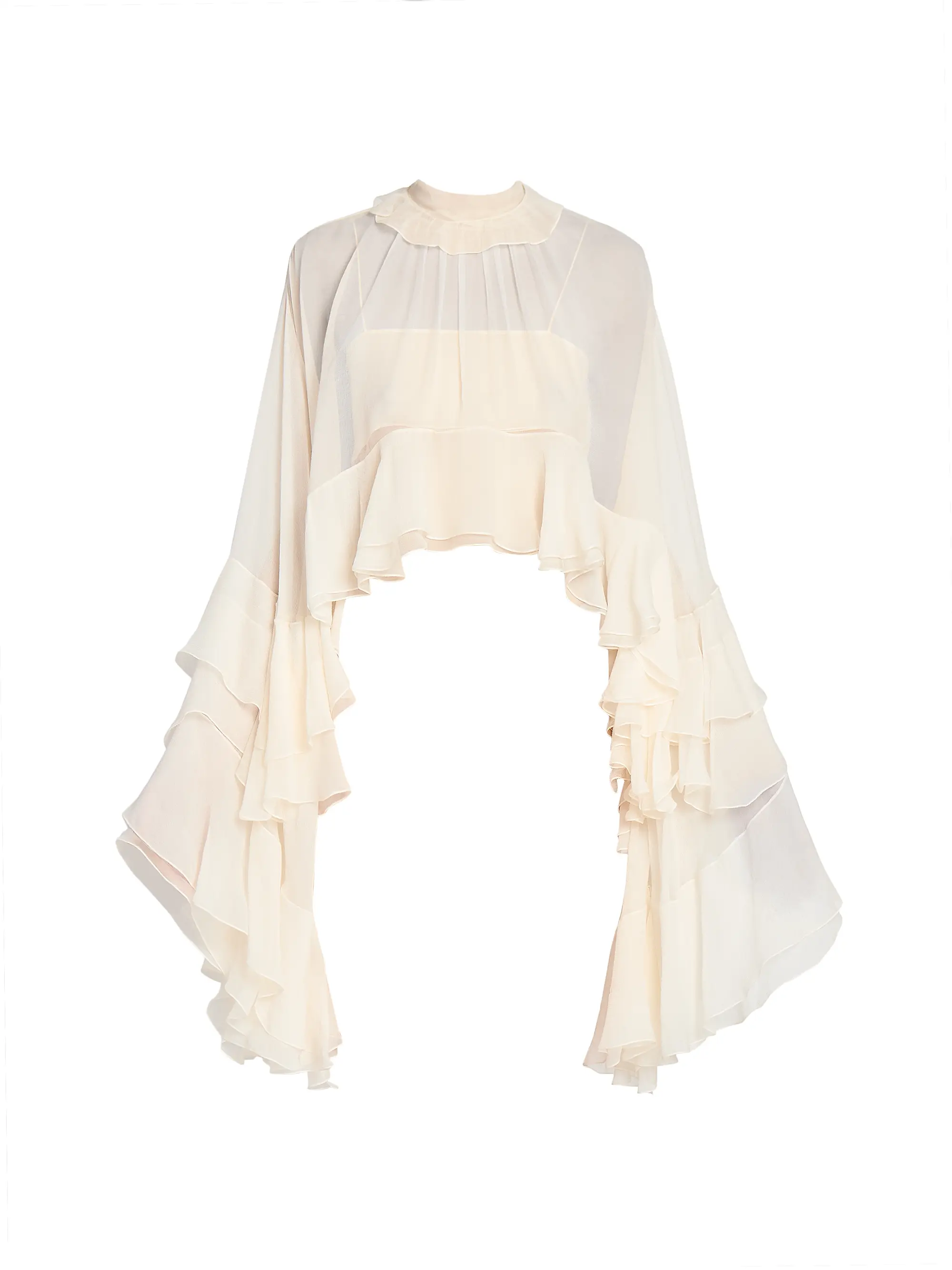 Chloé, Draped-Sleeve Silk Top