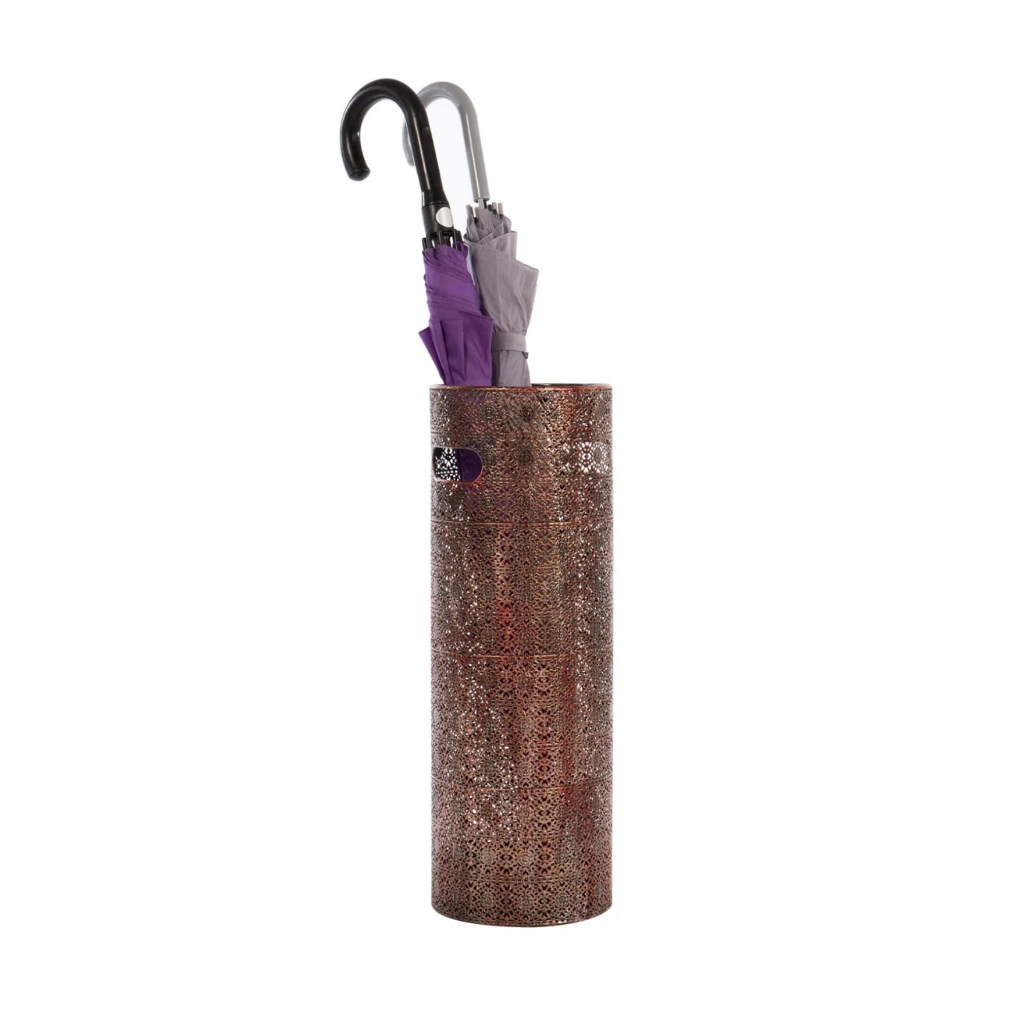 lacy pattern copper umbrella stand