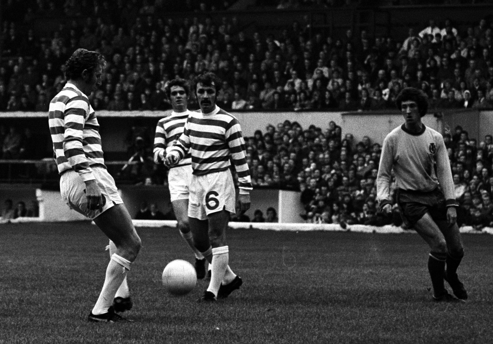 Tommy Gemmell on the ball for Celtic against Partick Thistle in October 1971.