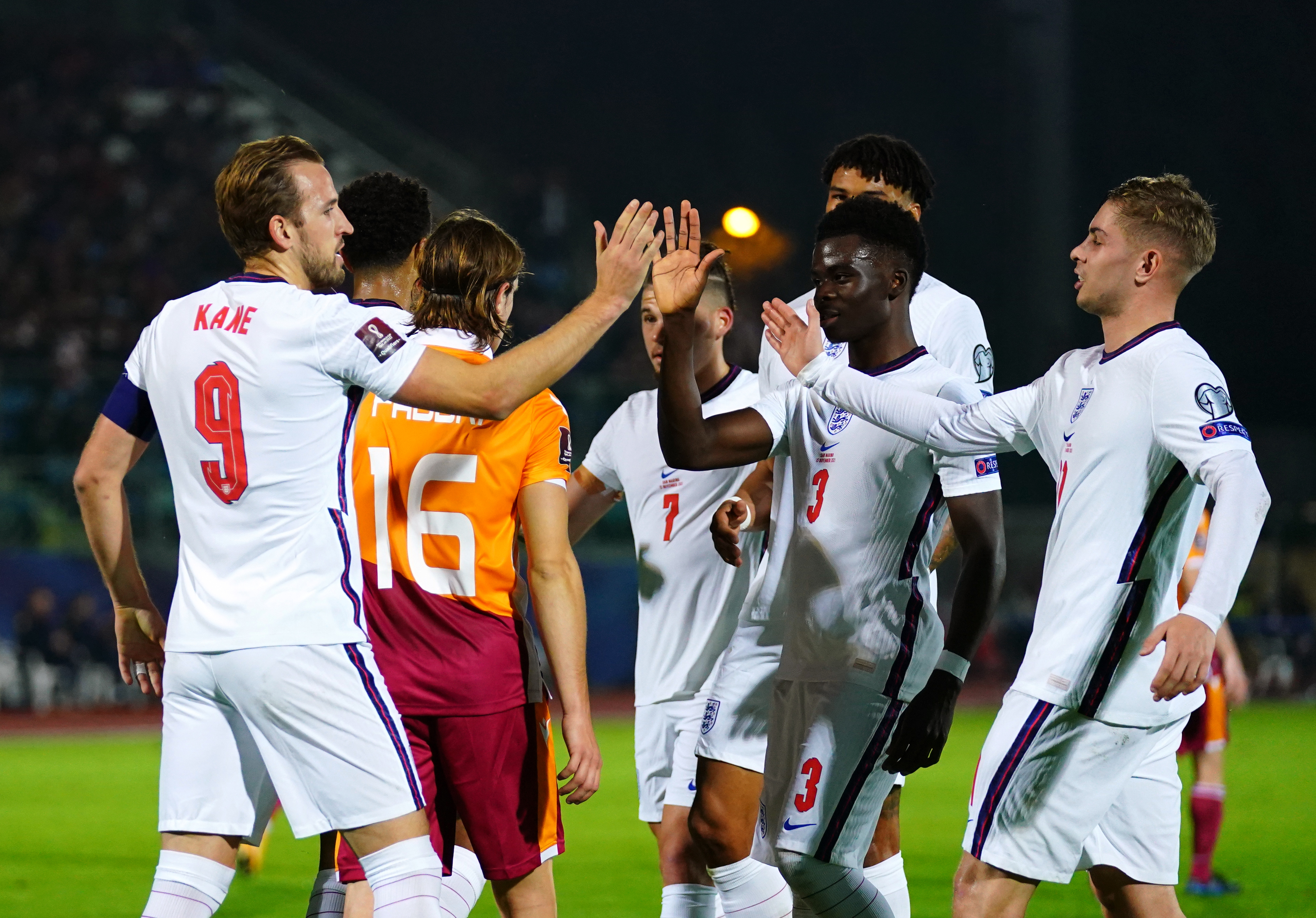 England captain Harry Kane, left, addressed the issues with Qatar on Wednesday