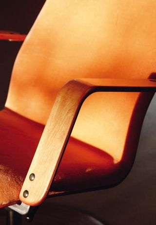 Original model of ‘Fysio’ office chair, 1976, in pressed birch plywood and fabric