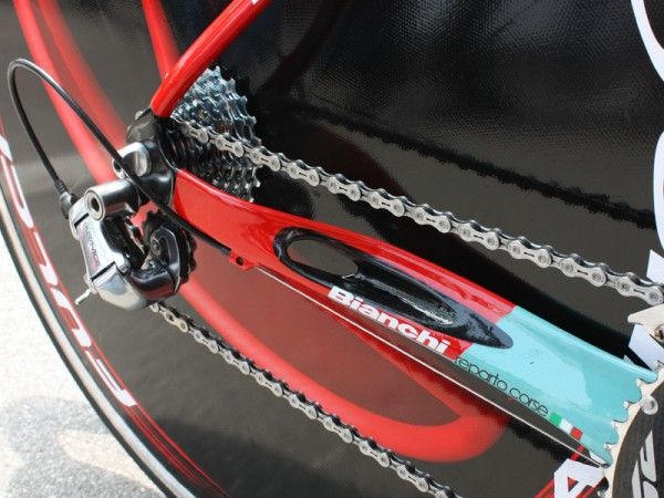Bianchi say the port in the chain stays add stiffness relative to a standard solid outer surface.