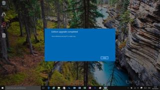 When your PC restarts, you'll be running Windows 10 Pro and Windows will confirm that you've upgraded