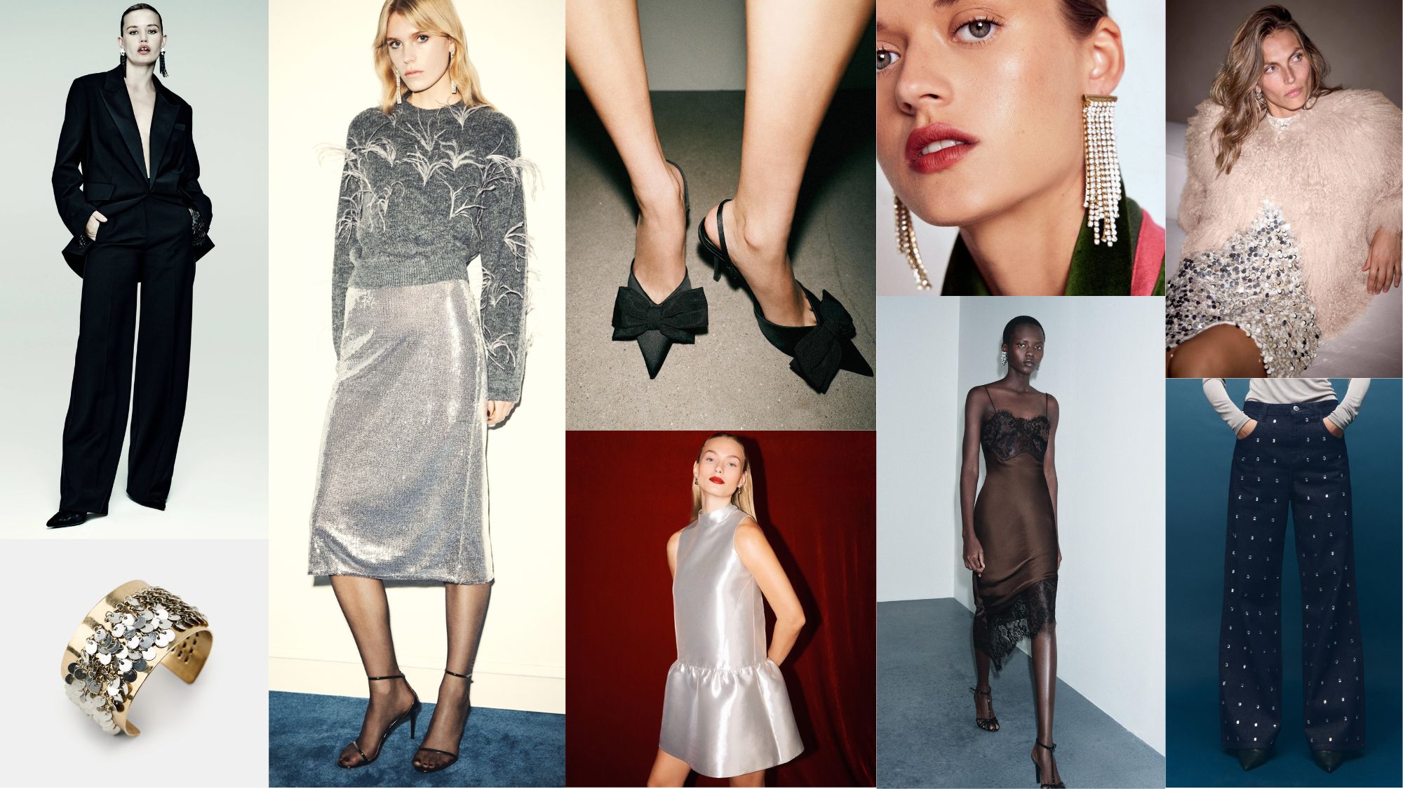 models wearing high street party outfits