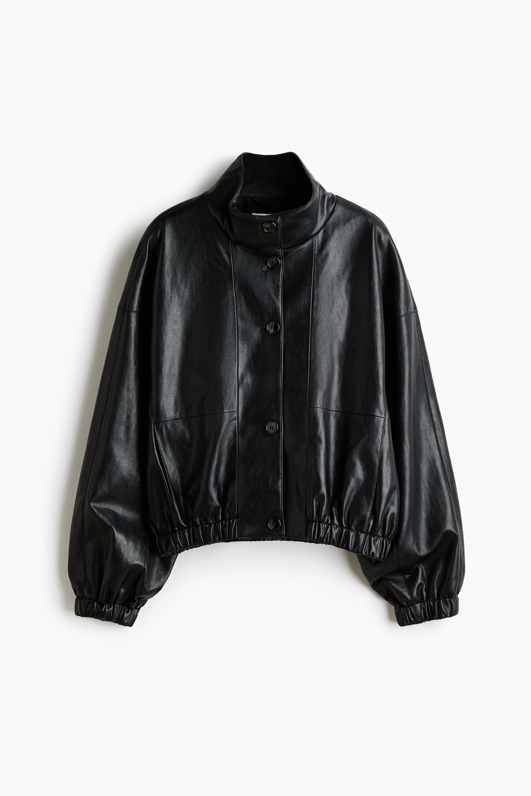 H&amp;amp;M, Coated funnel-collar jacket