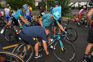 NICE FRANCE AUGUST 29 Miguel Angel Lopez Moreno of Colombia and Astana Pro Team Crash Mechanic during the 107th Tour de France 2020 Stage 1 a 156km stage from Nice Moyen Pays to Nice TDF2020 LeTour on August 29 2020 in Nice France Photo by Tim de WaeleGetty Images
