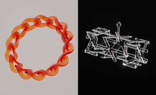 orange and clear charm bracelets