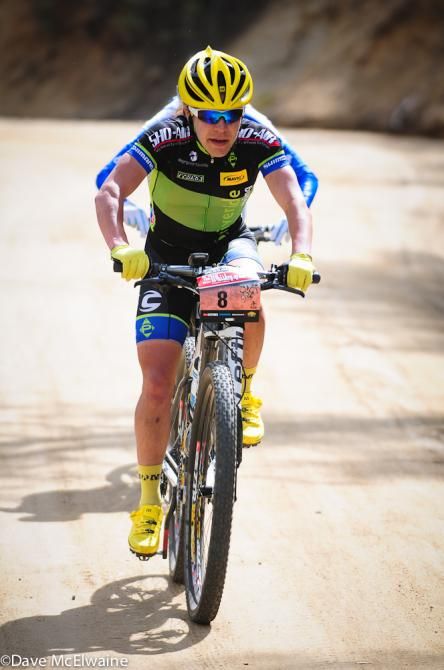 Crystal Anthony (Riverside Cycle) riding to a sixth place finish