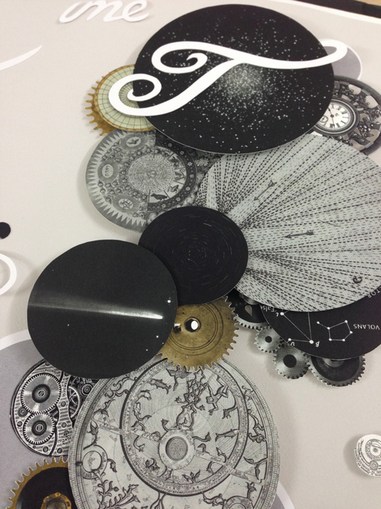 Stage six - I reassembled the design according to my digital rough, using foam board to create depth