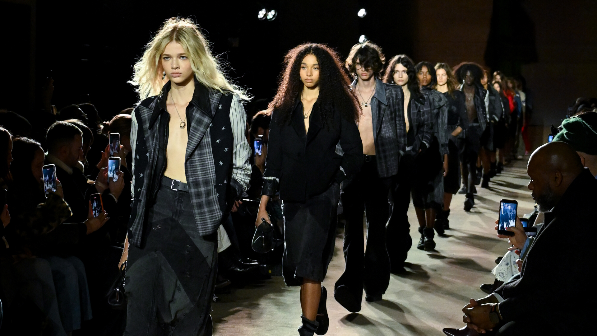 models on the Coach Fall 2026 fashion show runway wearing grunge outfits