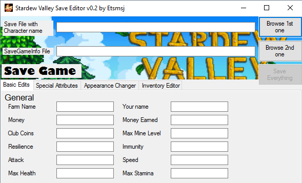 stardew valley save editor mining level