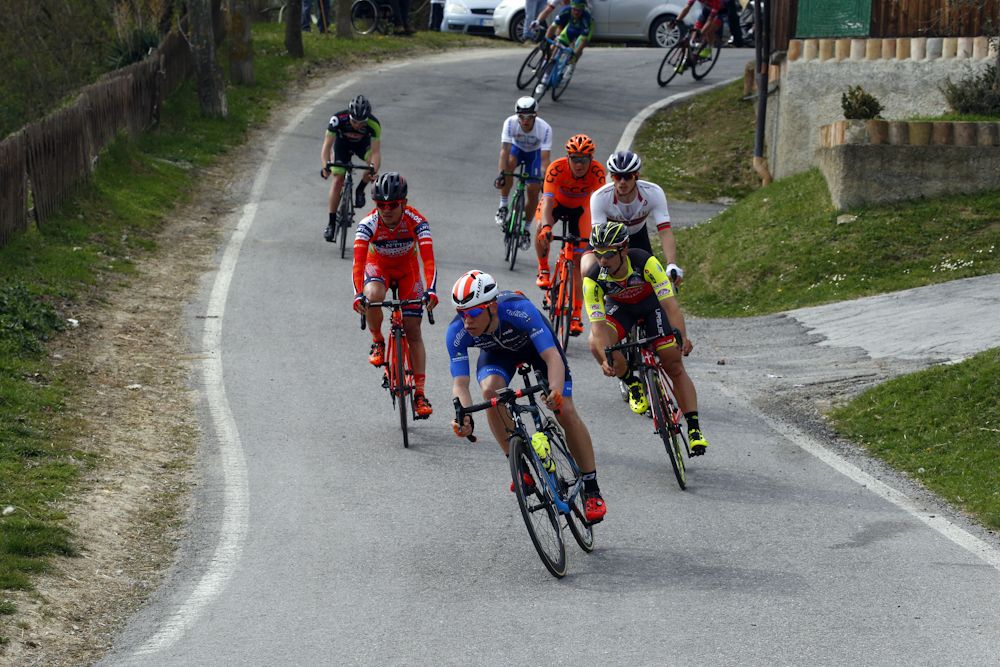 The breakaway during stage 2 at Coppi e Bartali