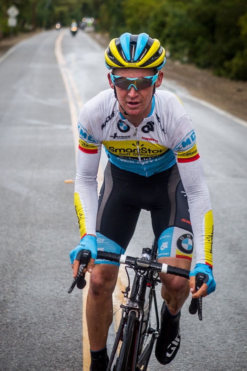 Chris Butler (SmartStop) gets a gap on the peloton