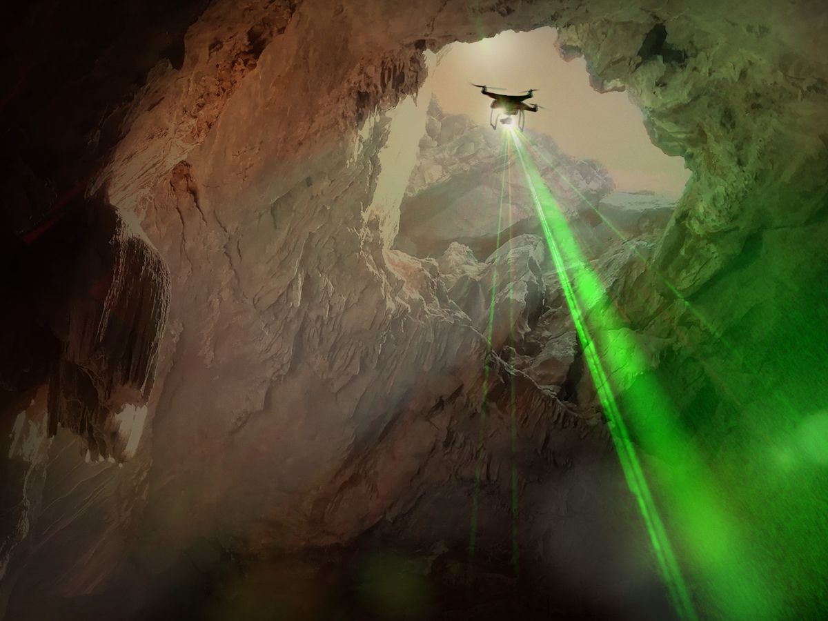 Catching a ride on a drone, OrganiCam could swoop into lava-tube caves on Mars to search for organic molecules marked by the tell-tale signature of life.