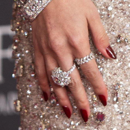 Selena Gomez sparkling merlot nails