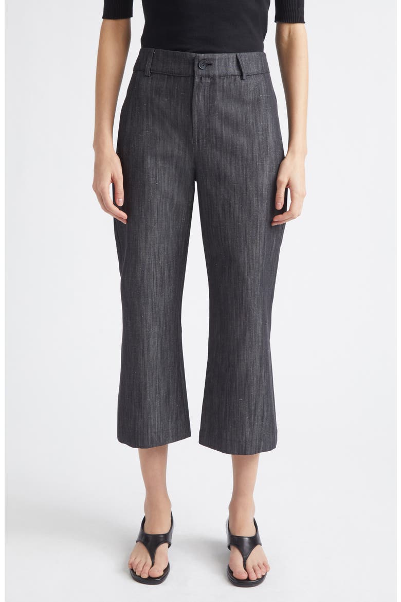 Sibily Organic Cotton &amp;amp; Linen Denim Kick Flare Capri Pants