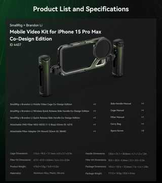 Smallrig video cage for iPhone 15 Pro Max