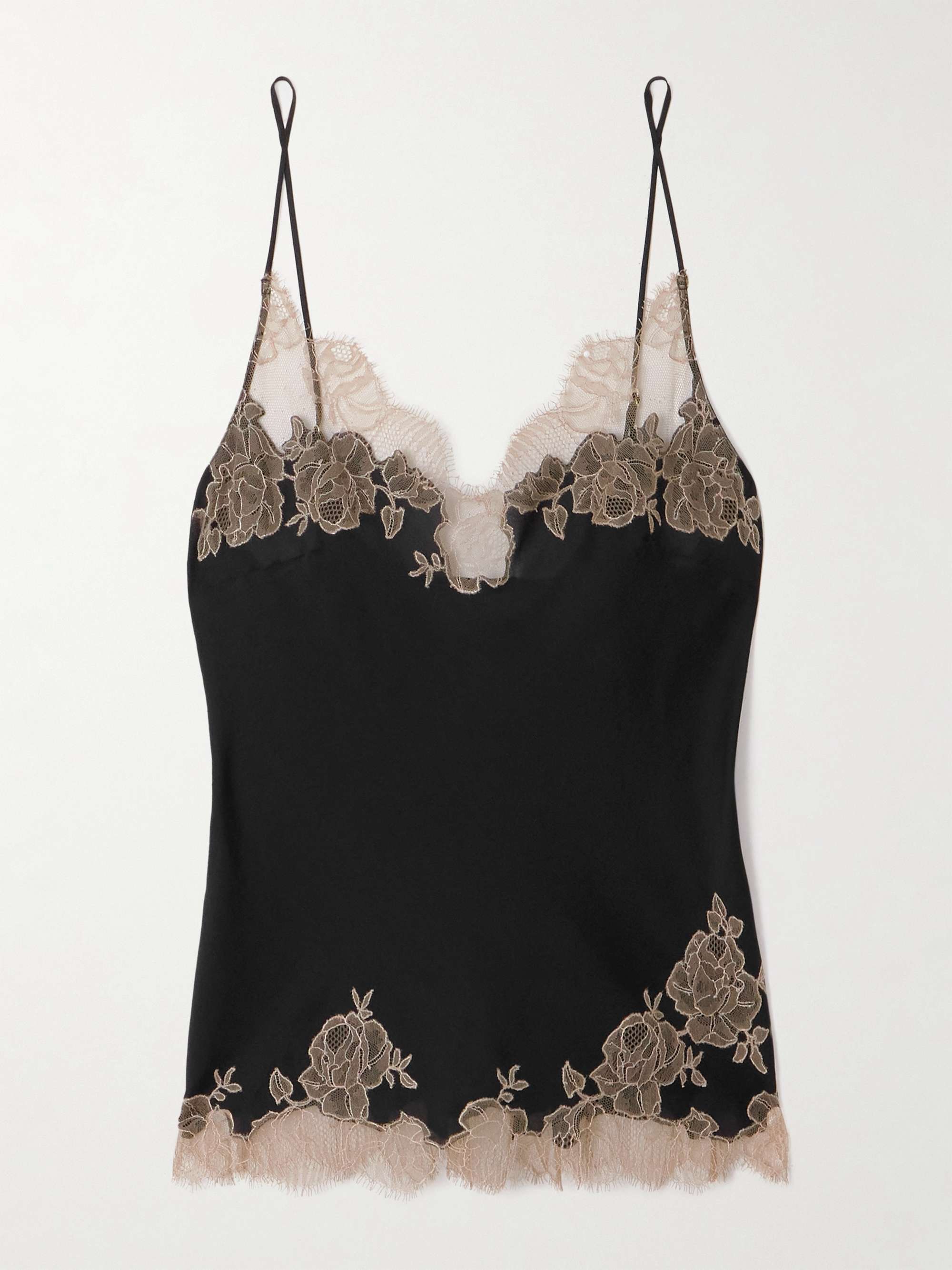 Lace-Trimmed Silk-Satin Camisole