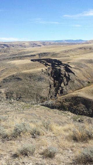 An eagle-eye view of Wyoming's the giant landslide.