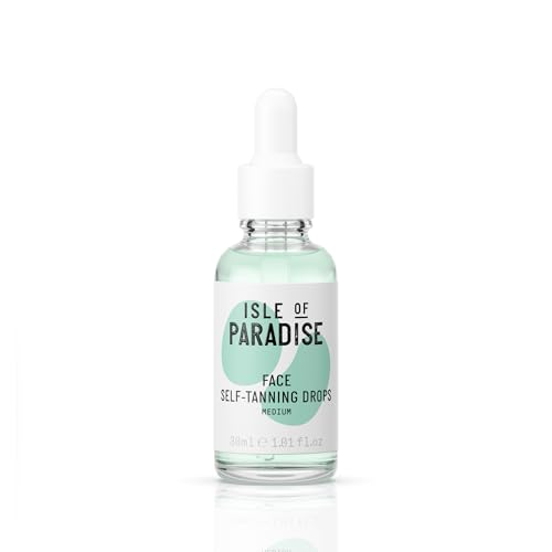 Isle of Paradise Self-Tanning Drops, Self Tanner for Face &amp;amp; Body, Customizable Glow, Vitamin C, Streak-Free Tan, No Orange Tone, Mix With Moisturizer, Vegan, 1.01 Fl. Oz/30 Ml Bottle (medium)