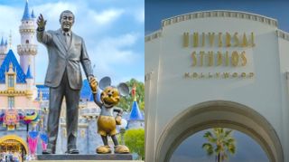 Partners statue at Disneyland/Entrance gate of Universal Studios Hollywood