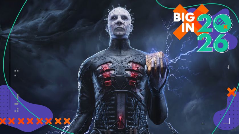 Key art from Cliver Barker's Hellraiser: Revival showing Pinhead holding the Genesis Configuration while lightning crackles from it against a background of dark smog, cropped for a header image with the GamesRadar+ Big in 2026 frame