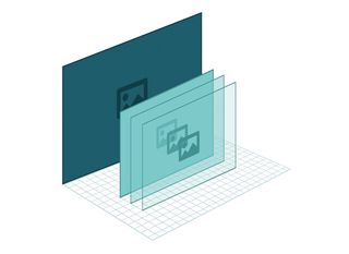 By placing opacity-based animation layers in front of a background plane, a parallax effect helps 'sell' our illusion of lighting