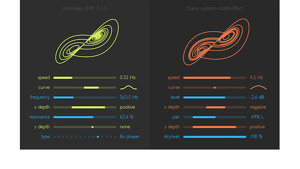 Drift adheres to the current Sinevibes &#039;look&#039;, with a simple slider-based interface and a small palette of bright, clear colours