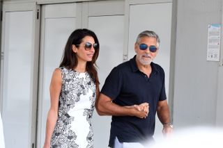 Amal and George Clooney arriving in Venice