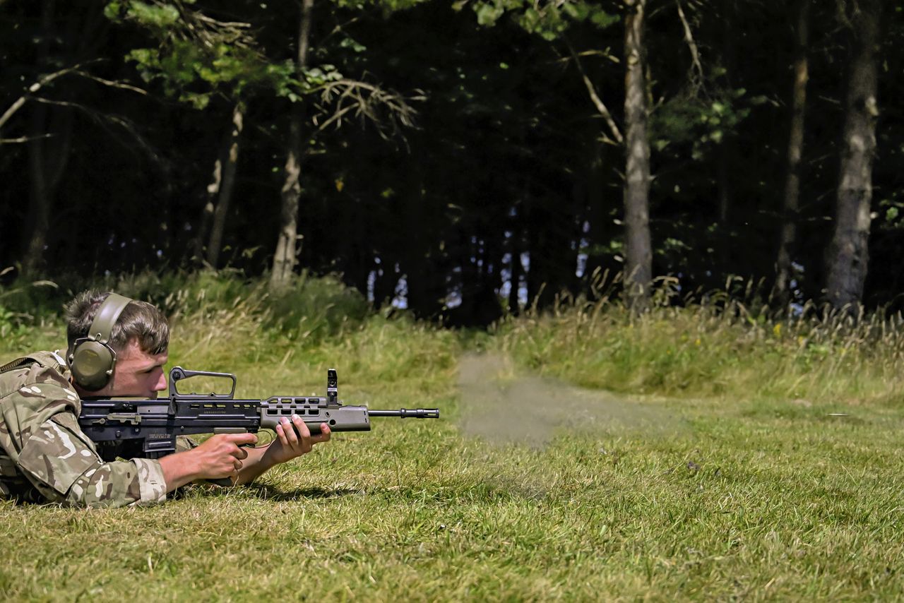 Bullet being fired from gun
