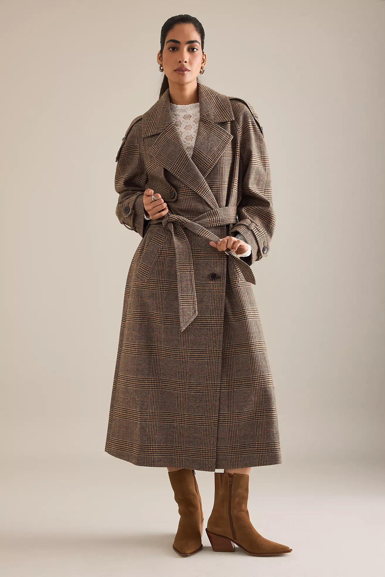 By Anthropologie Heritage Long Trench Coat