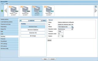 Cloud management systems such as Scalr give you control over the scaling rules and provide a simple way of configuring servers when they start