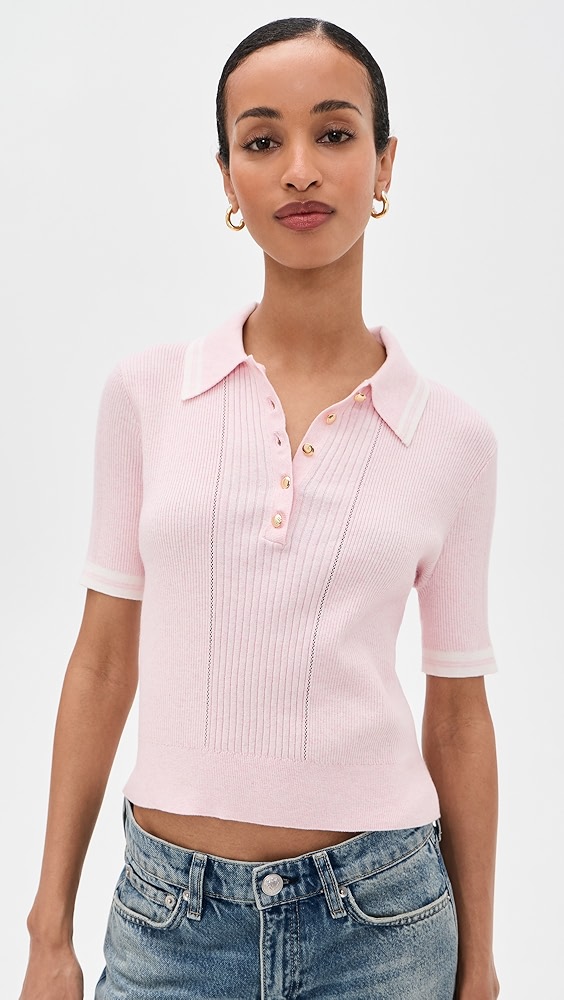 Rag &amp;amp; Bone Laurie Tipped Short Sleeve Polo