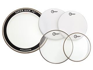 The Super Kick 10 bass drum head has a felt muffle ring mounted on the shell side of the head.