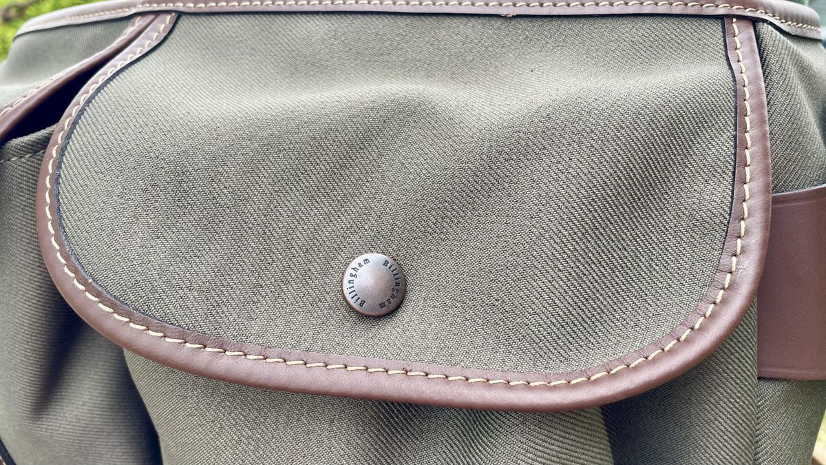 Billingham Hadley Pro 2020 camera bag outdoors on a park bench