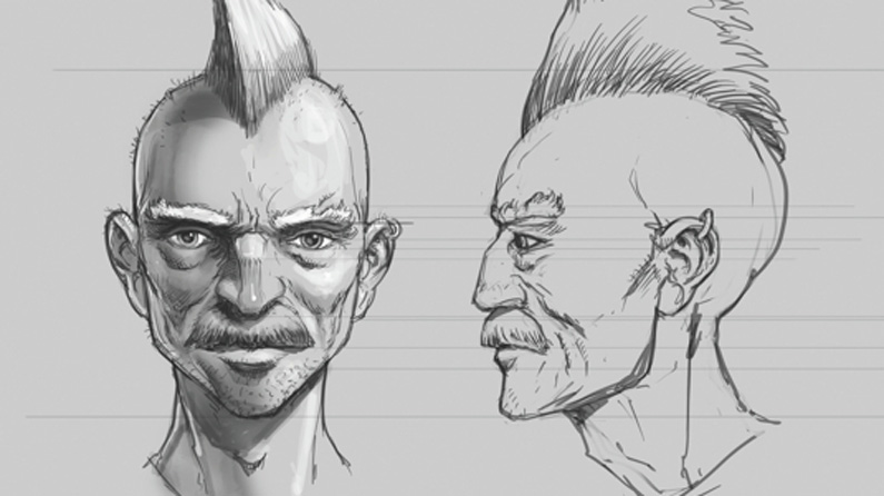 how to draw a realistic face side view