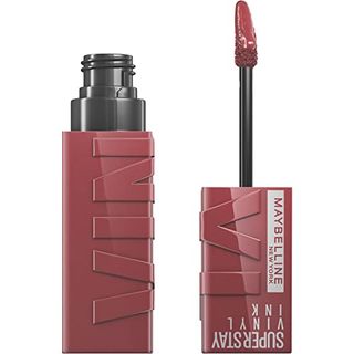 Maybelline Super Stay Vinyl Ink Longwear No-Budge Liquid Lipcolor Makeup, Highly Pigmented Color and Instant Shine, Witty, Mauve Nude Lipstick, 0.14 fl oz, 1 Count