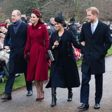 The Prince and Princess of Wales and the Duke and Duchess of Sussex attend church on Christmas Day in 2018