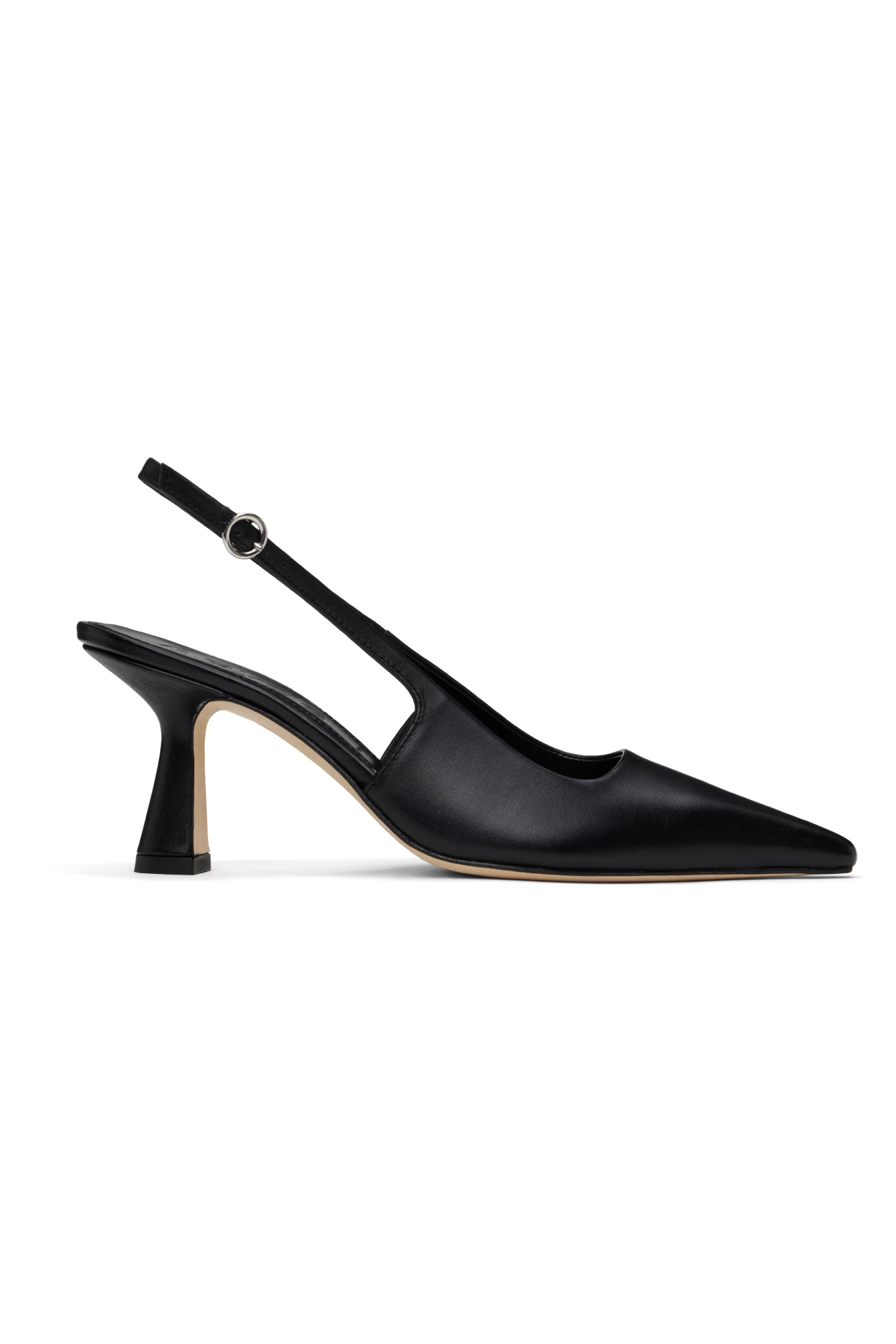 Aeyde Black Fernanda Leather Slingback Heels