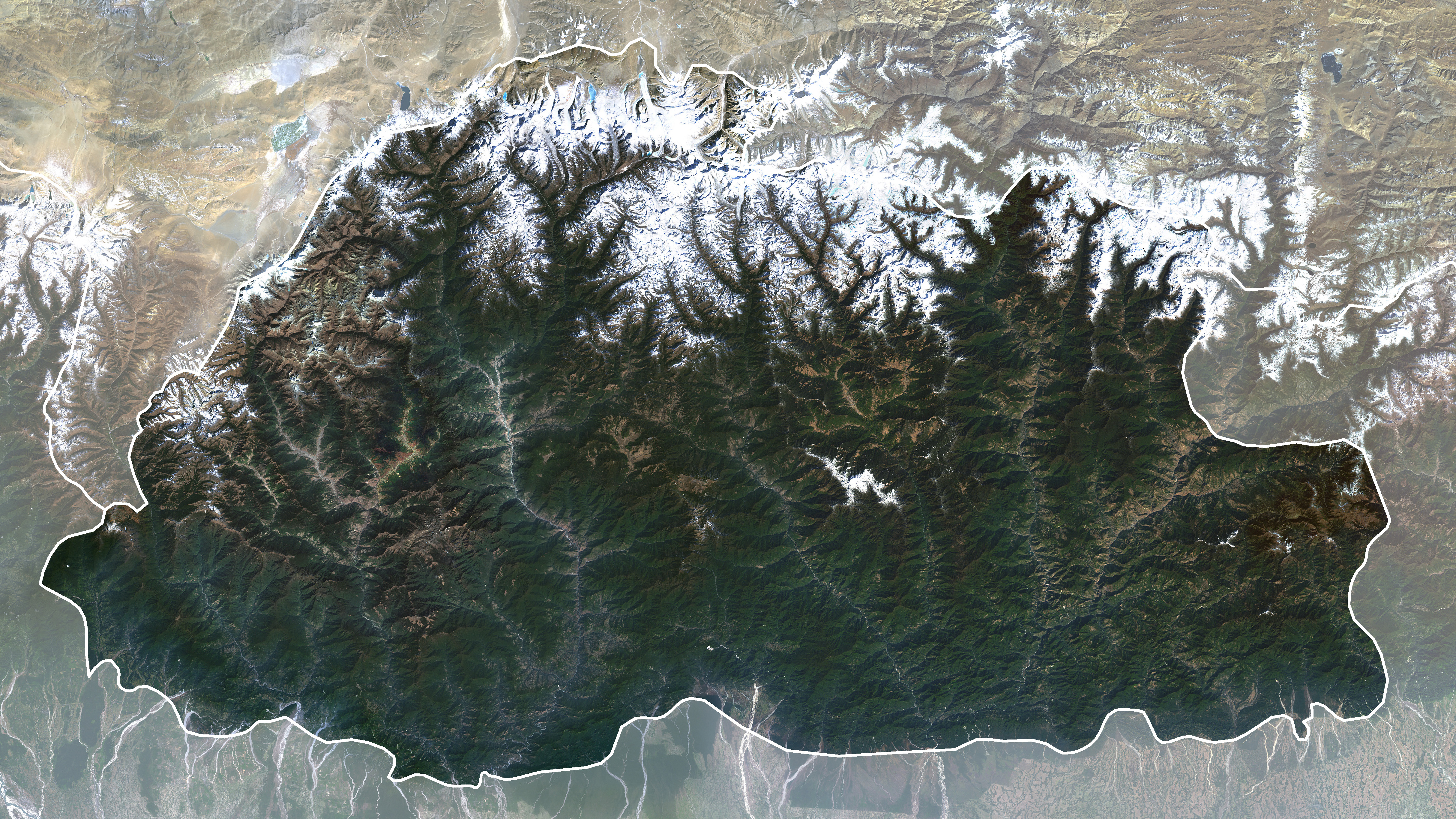 Bhutan satelite image