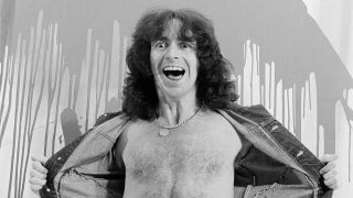 Singer Bon Scott from Australian rock band AC/DC posed in a studio in London in August 1979