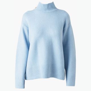 blue knitted jumper