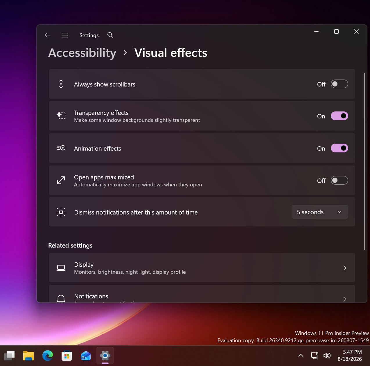 New option to open apps maximized in Windows Settings