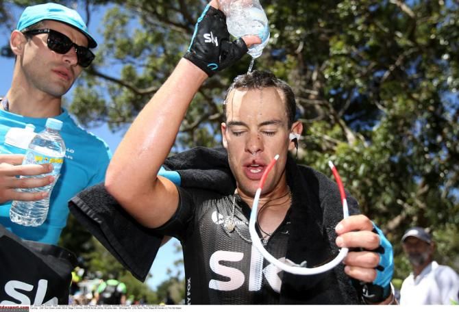 Richie Porte (Team Sky) cools down after his win